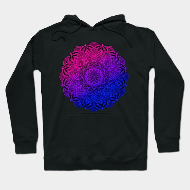 Bisexual Pride Striped Mandala Hoodie by JustGottaDraw